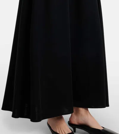 Max Mara Stilla Wool Interlock Long Skirt Skirts Black In Black