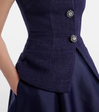 圈圈呢塔夫绸中长连衣裙