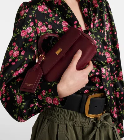 Dolce & Gabbana My Sicily Leather Tote Bag In Burgundy