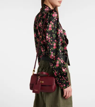 Dolce & Gabbana My Sicily Leather Tote Bag In Burgundy