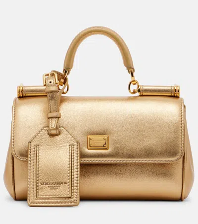 Dolce & Gabbana My Sicily Metallic Leather Tote Bag In Gold