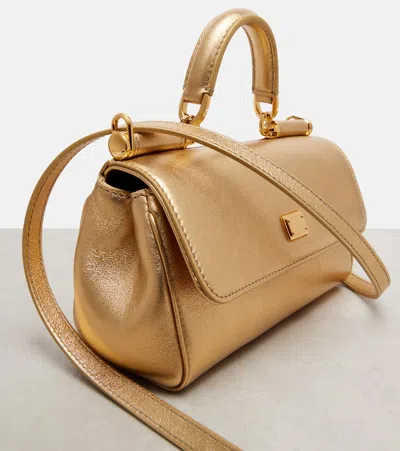 Dolce & Gabbana My Sicily Metallic Leather Tote Bag In Gold