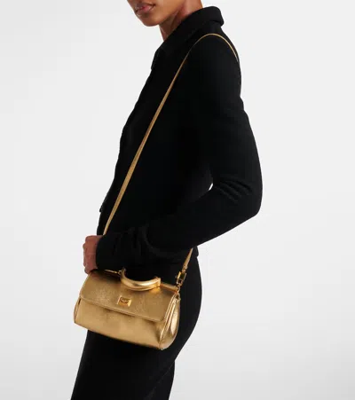 Dolce & Gabbana My Sicily Metallic Leather Tote Bag In Gold
