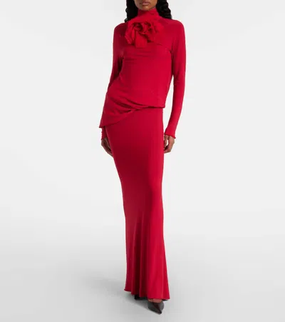 Magda Butrym Draped Jersey Gown In Red