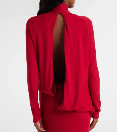 Magda Butrym Draped Jersey Gown In Red