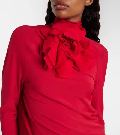 Magda Butrym Draped Jersey Gown In Red