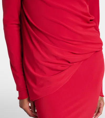 Magda Butrym Draped Jersey Gown In Red