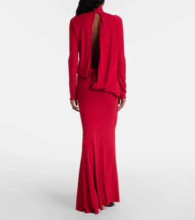 Magda Butrym Draped Jersey Gown In Red