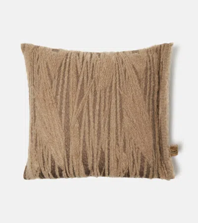 The House Of Lyria Abibo Mohair-blend Cushion In Brown