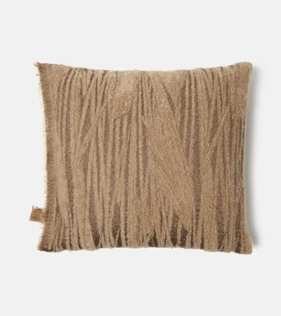 The House Of Lyria Abibo Mohair-blend Cushion In Brown