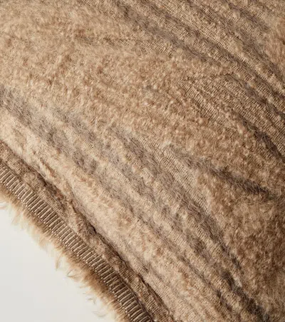 The House Of Lyria Abibo Mohair-blend Cushion In Brown