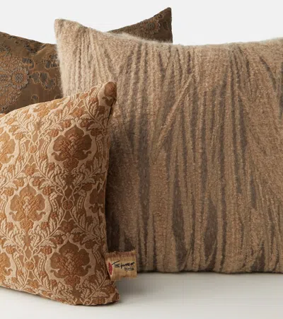 The House Of Lyria Abibo Mohair-blend Cushion In Brown