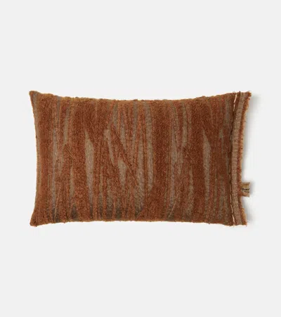 The House Of Lyria Abibo Mohair-blend Cushion In Brown