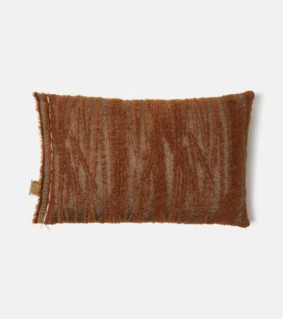 The House Of Lyria Abibo Mohair-blend Cushion In Brown