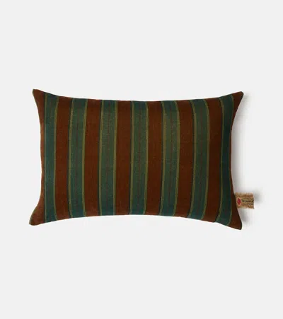 The House Of Lyria Gigliola Striped Cotton And Linen Cushion In Multi