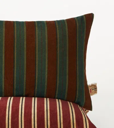 The House Of Lyria Gigliola Striped Cotton And Linen Cushion In Multi