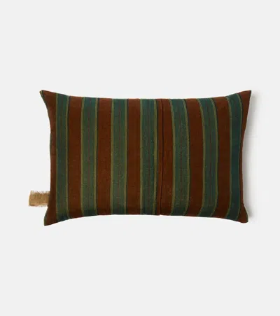 The House Of Lyria Gigliola Striped Cotton And Linen Cushion In Multi