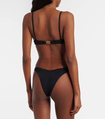 Roberto Cavalli Logo Bikini Top In Black