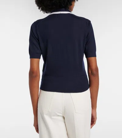 Ralph Lauren Cashmere Polo Sweater In Blue
