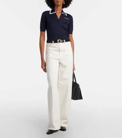 Ralph Lauren Cashmere Polo Sweater In Blue