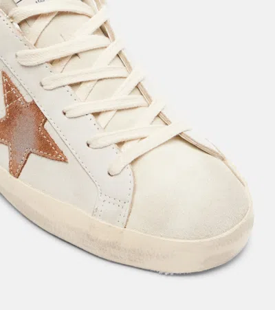 Golden Goose Super-star Calf Hair-trimmed Suede Sneakers In White