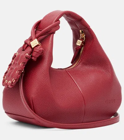 Ganni Braided Detail Satchel In Red