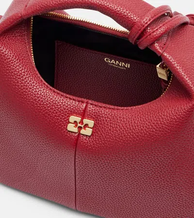 Ganni Braided Detail Satchel In Red