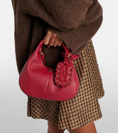 Ganni Braided Detail Satchel In Red