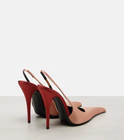 Saint Laurent Deroche 110 Crêpe Satin Slingback Pumps In Pink
