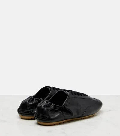 Saint Laurent Lewis Leather Sneakers In Black