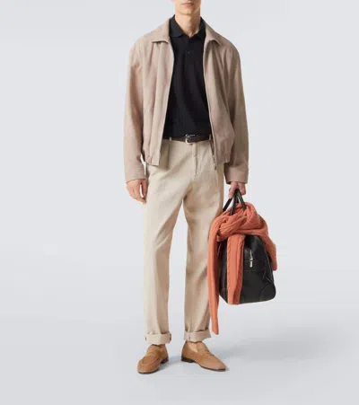 Brunello Cucinelli Suede Penny Loafers In Brown