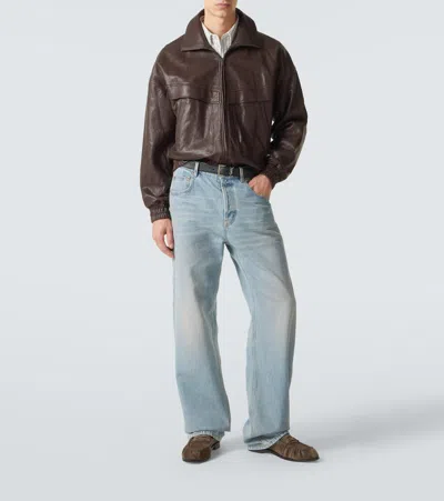 Saint Laurent Le Loafer Supple Leather Penny Loafers In Brown