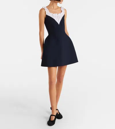 Shushu-tong Ruffled Wool And Silk Minidress In Black