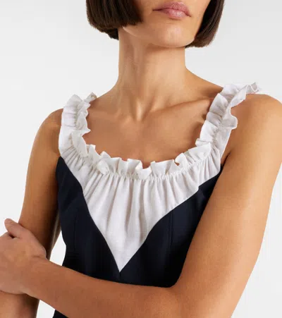 Shushu-tong Ruffled Wool And Silk Minidress In Black