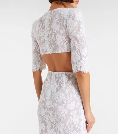 Shushu-tong Bow-detail Cotton-blend Lace Gown In White