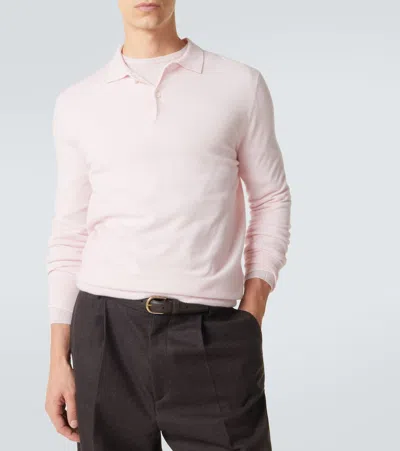 Arch4 Cashmere Polo Sweater In Pink