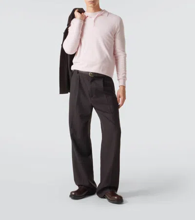 Arch4 Cashmere Polo Sweater In Pink