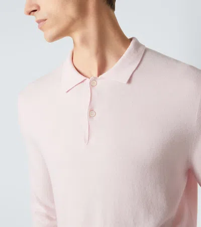 Arch4 Cashmere Polo Sweater In Pink