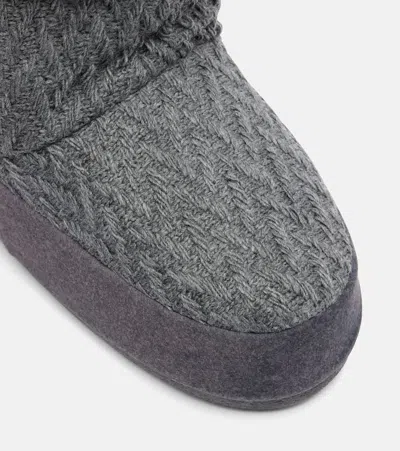 Moon Boot X Guest In Residence Knitted Icon Low Boots In Gray