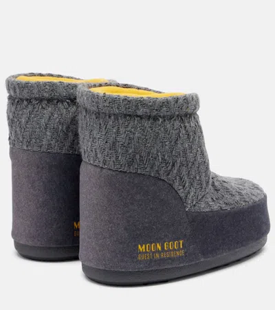 Moon Boot X Guest In Residence Knitted Icon Low Boots In Gray