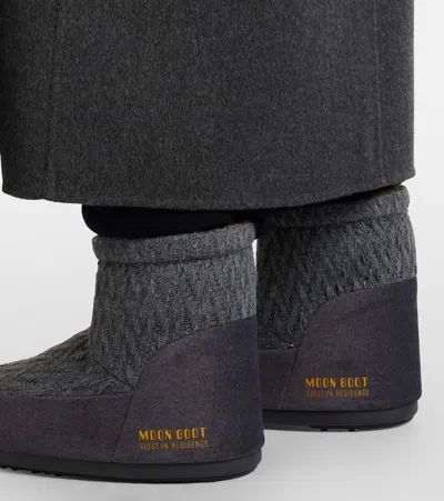 Moon Boot X Guest In Residence Knitted Icon Low Boots In Gray