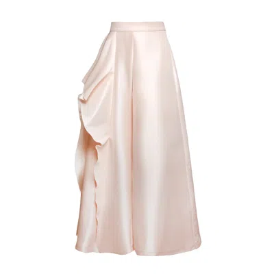 Madebyza Women's Pink Blush Sculptural Wide-leg Trousers In Pink