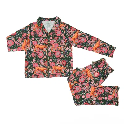 House Of Murphy Women's Green / Red Jungle Walk Bamboo Pajamas In Multi