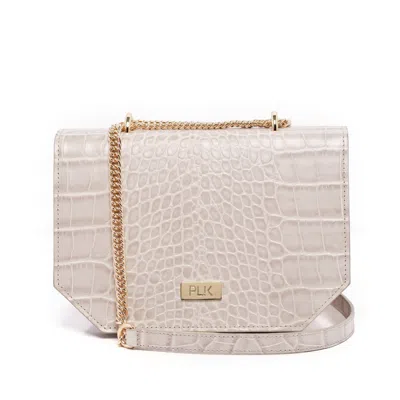 Plik X Haya Women's Lola Crossbody Bag Ivory Croc In White