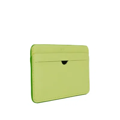 Godi. Women's Green Handmade Leather Cardholder - Lime Butter