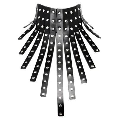 Plik X Haya Women's Leather Necklace Collar-urania In Black