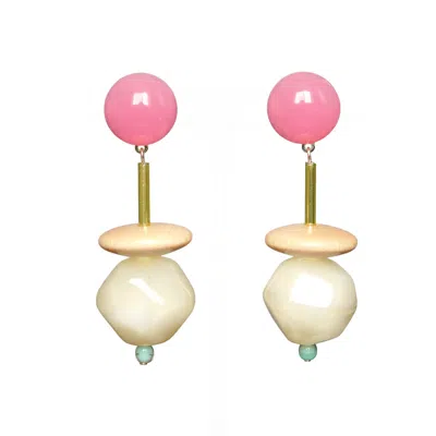 Malolo Jewelry Women's Pink / White / Green Original Origami White In Pink