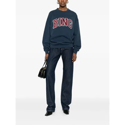 Anine Bing Sweatshirts Blue, Red In Blue