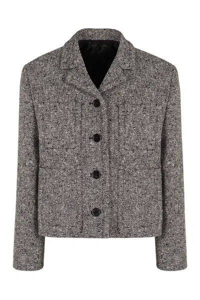Gucci Collared Pocket Jacket In Gray