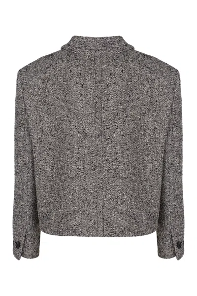 Gucci Collared Pocket Jacket In Gray